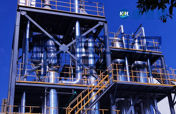 多效降膜蒸發器可以根據項目具體情況，選擇雙效、三效、四效、甚至五效的蒸發結晶系統，具有濃縮比大、粘度覆蓋范圍廣、傳熱效率高的特點